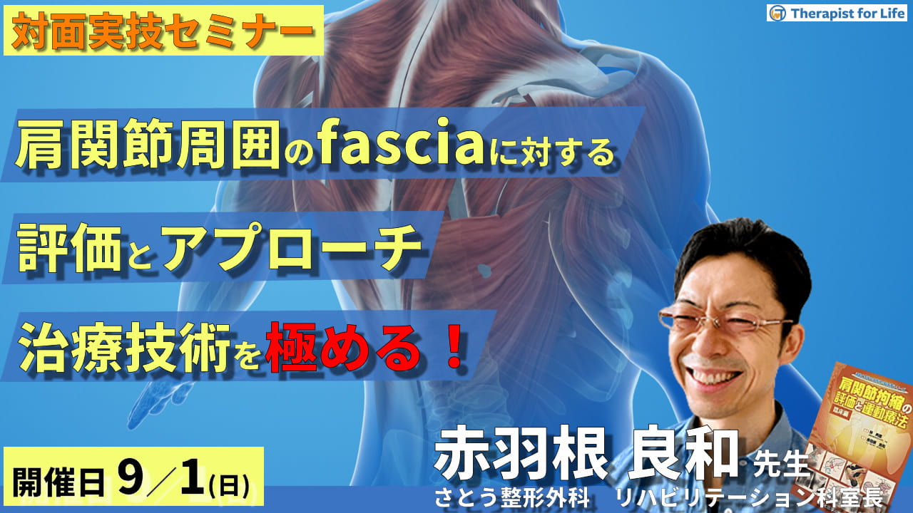台風の影響を考慮し延期となりました】対面実技セミナー：肩関節周囲の