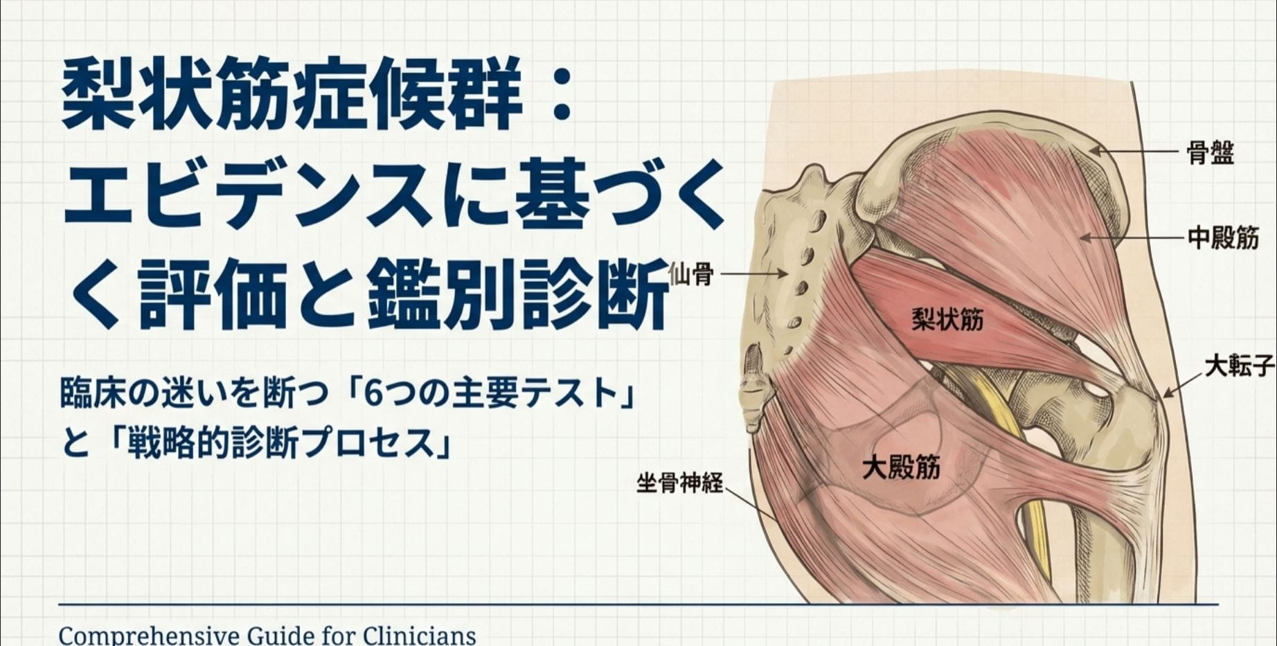 臨床家のためのダイアグラム操作法 ダイアグラム動診検査チェックシート付き 梨状筋症候群テスト｜6つの鑑別法のポイントを徹底解説 ｜ XPERT